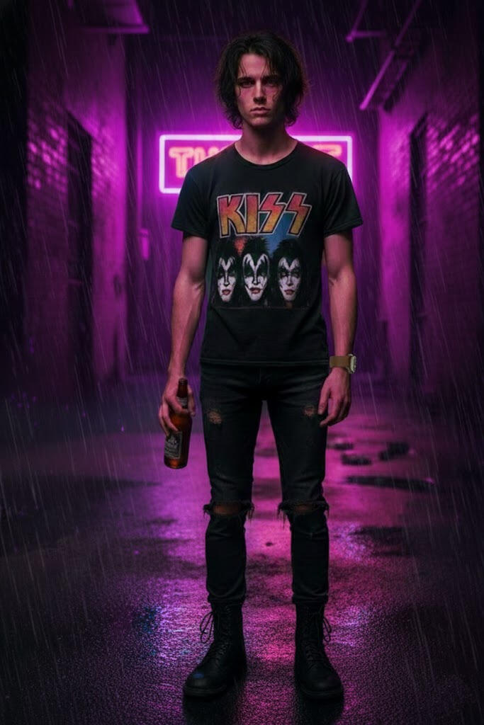 Tim Flanders, the arrogant and sarcastic metalhead protagonist of Hug.